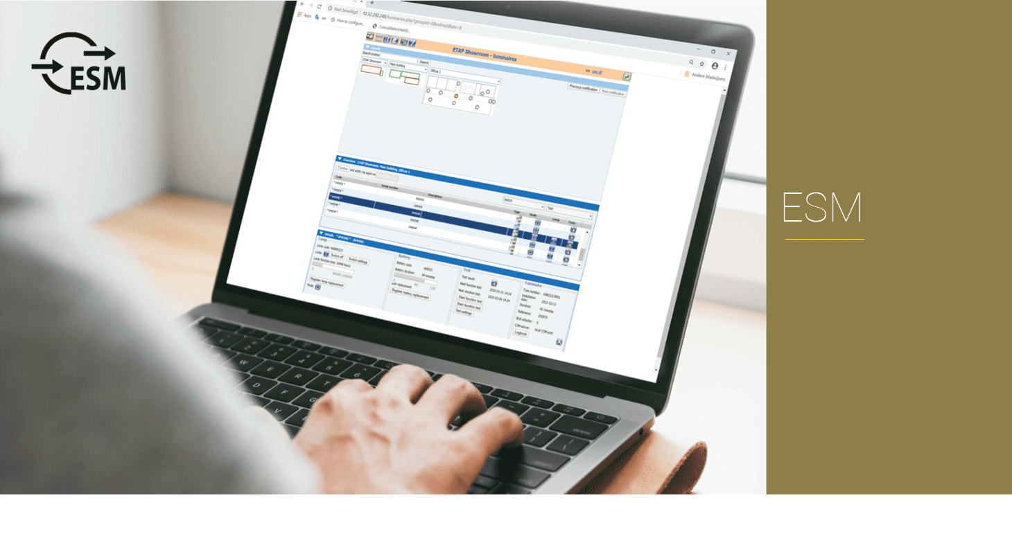 ETAP Safety Manager (ESM) ist ein zentrales Managementsystem für die Sicherheitsbeleuchtung