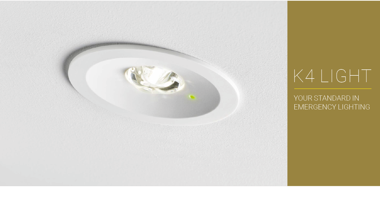 K4 Light: ETAP's compact, round recessed emergency light spotlight that combines ease of installation and durability.