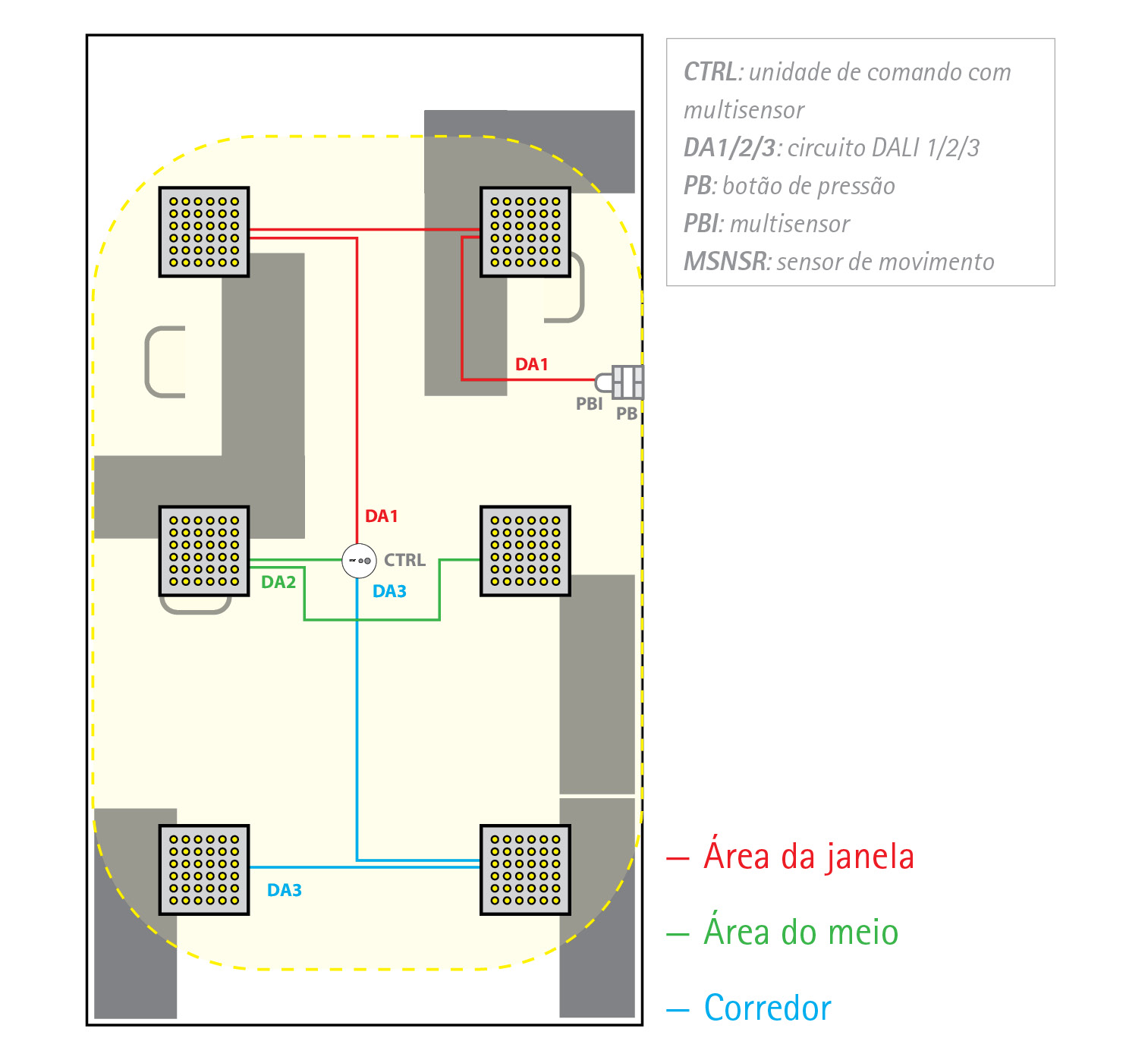 EasyDim2 PEQUENO ESCRITÓRIO COM JANELA, ÁREA DO MEIO E DO CORREDOR