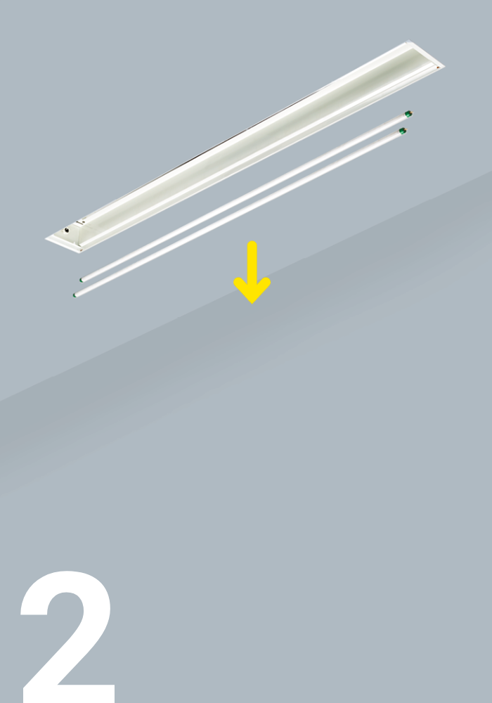 Remove the fluorescent tube